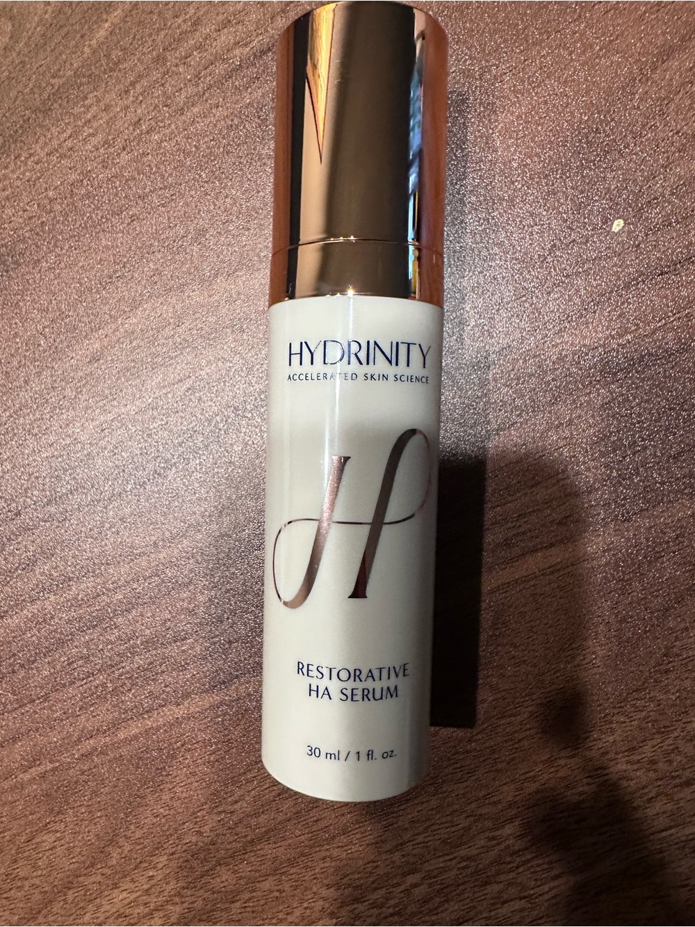 Hydrinity Restorative HA Serum – Hydrating White Serum with Rose Gold Cap